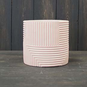 Medium Pink Maze Grid Pot (13cm) detail page